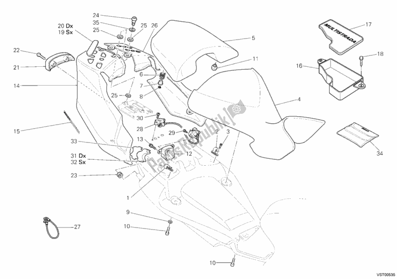 All parts for the Seat of the Ducati Multistrada 620 USA 2006